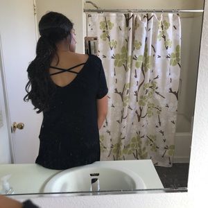 Black open back dress